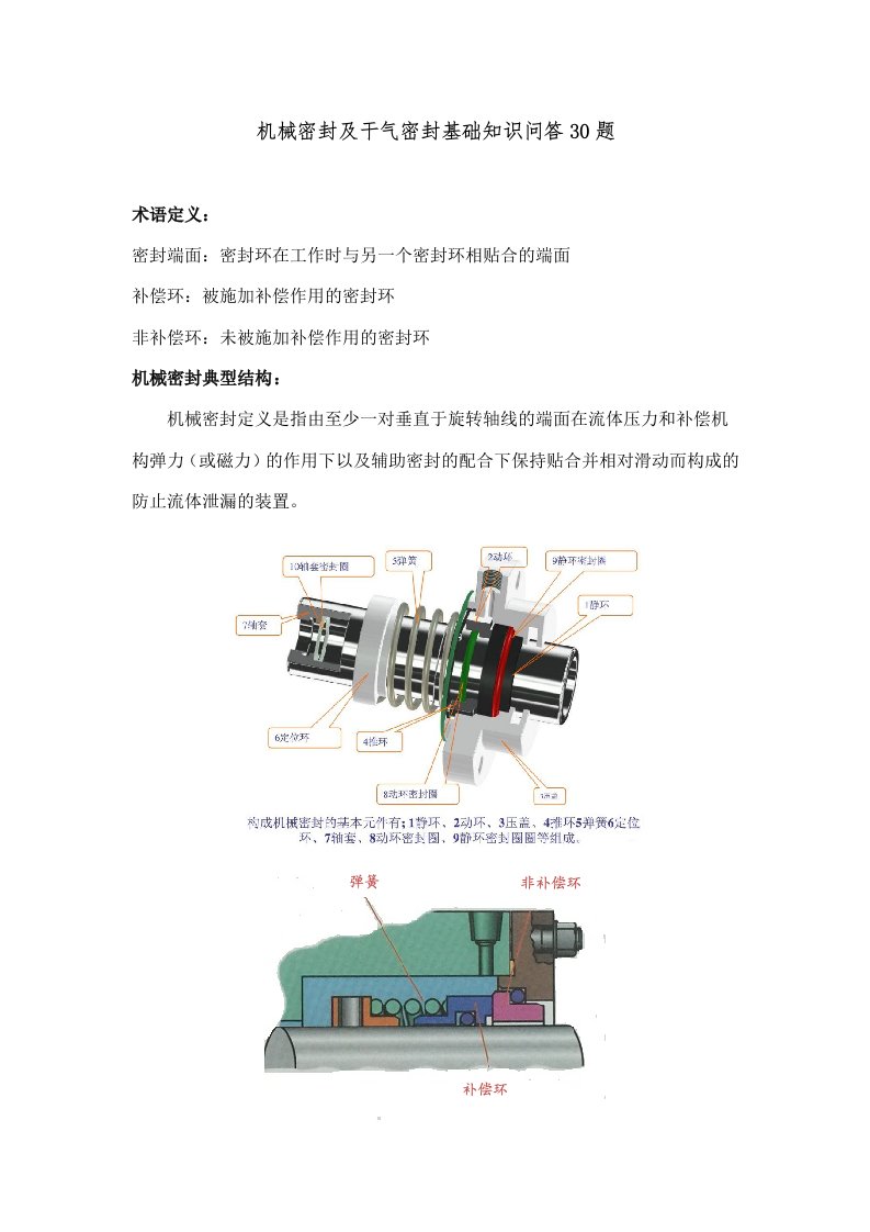 机械密封及干气密封基础知识问答30题