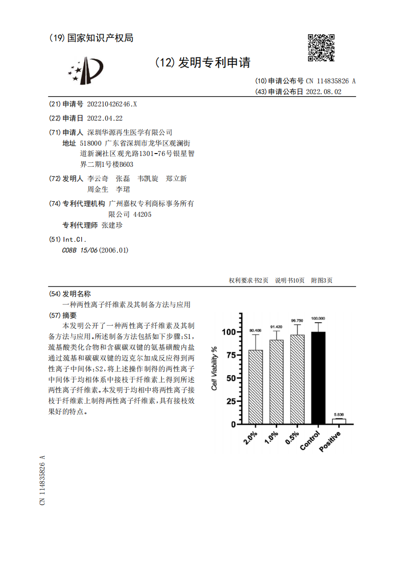 一种两性离子纤维素及其制备方法与应用