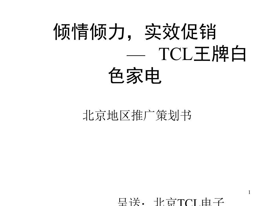 TCLAV某地区推广策划书PPT课件