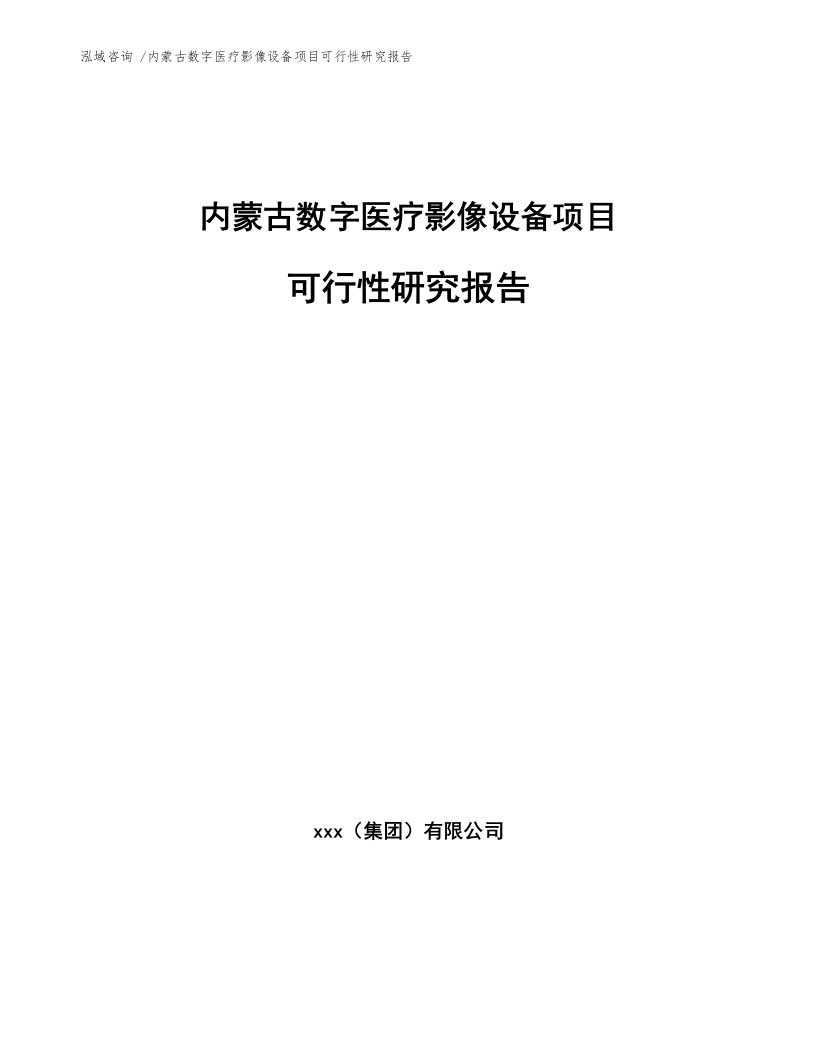 内蒙古数字医疗影像设备项目可行性研究报告（参考范文）