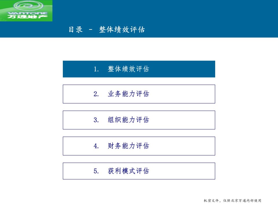 北京万通发展战略项目内部评估报告