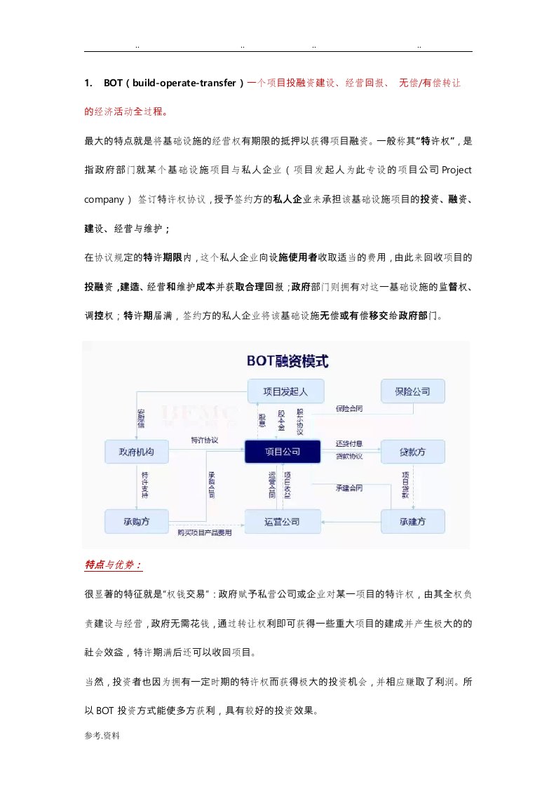 常见的投融资模式的介绍