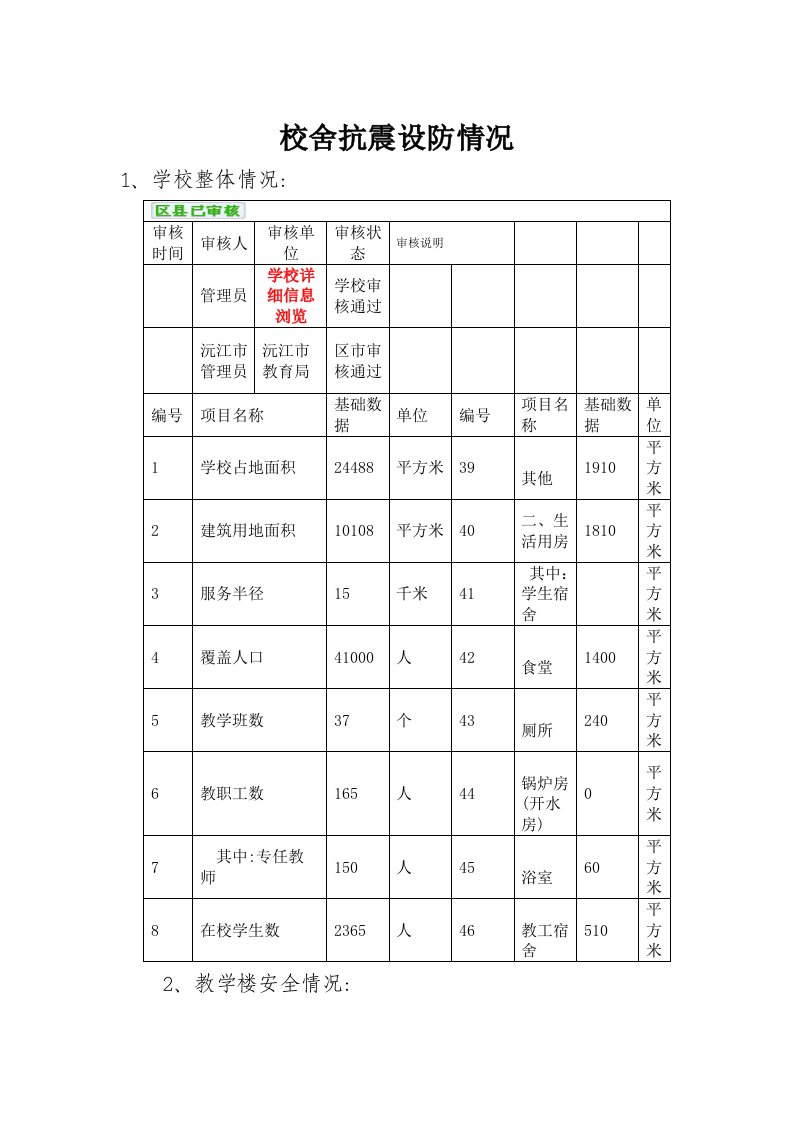 校舍抗震设防情况