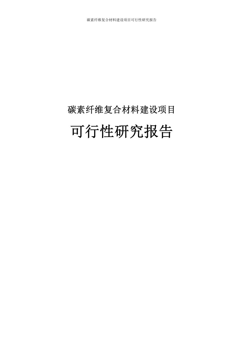 碳素纤维复合材料建设项目可行性研究报告