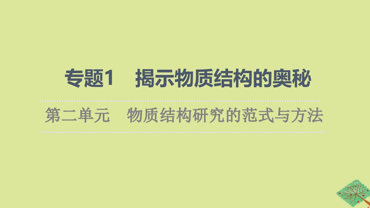 新教材高中化学专题1揭示物质结构的奥秘第2单元物质结构研究的范式与方法课件苏教版选择性必修2