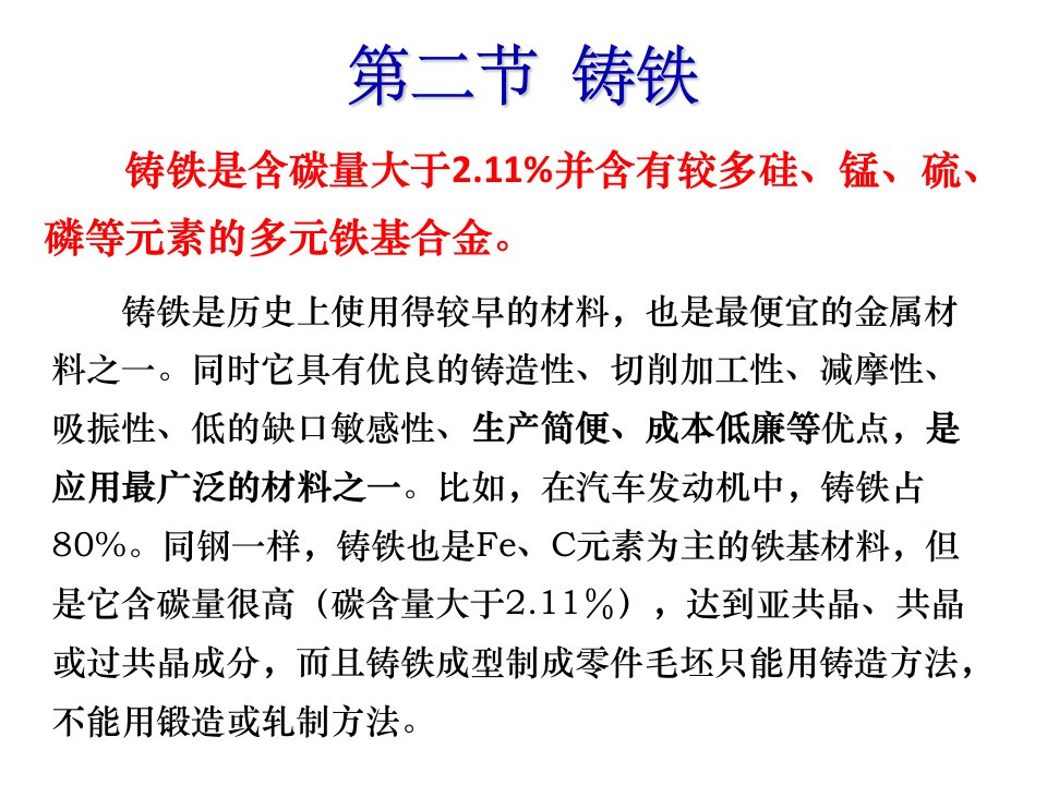 第四章金属材料铸铁与有色金属PPT精选课件