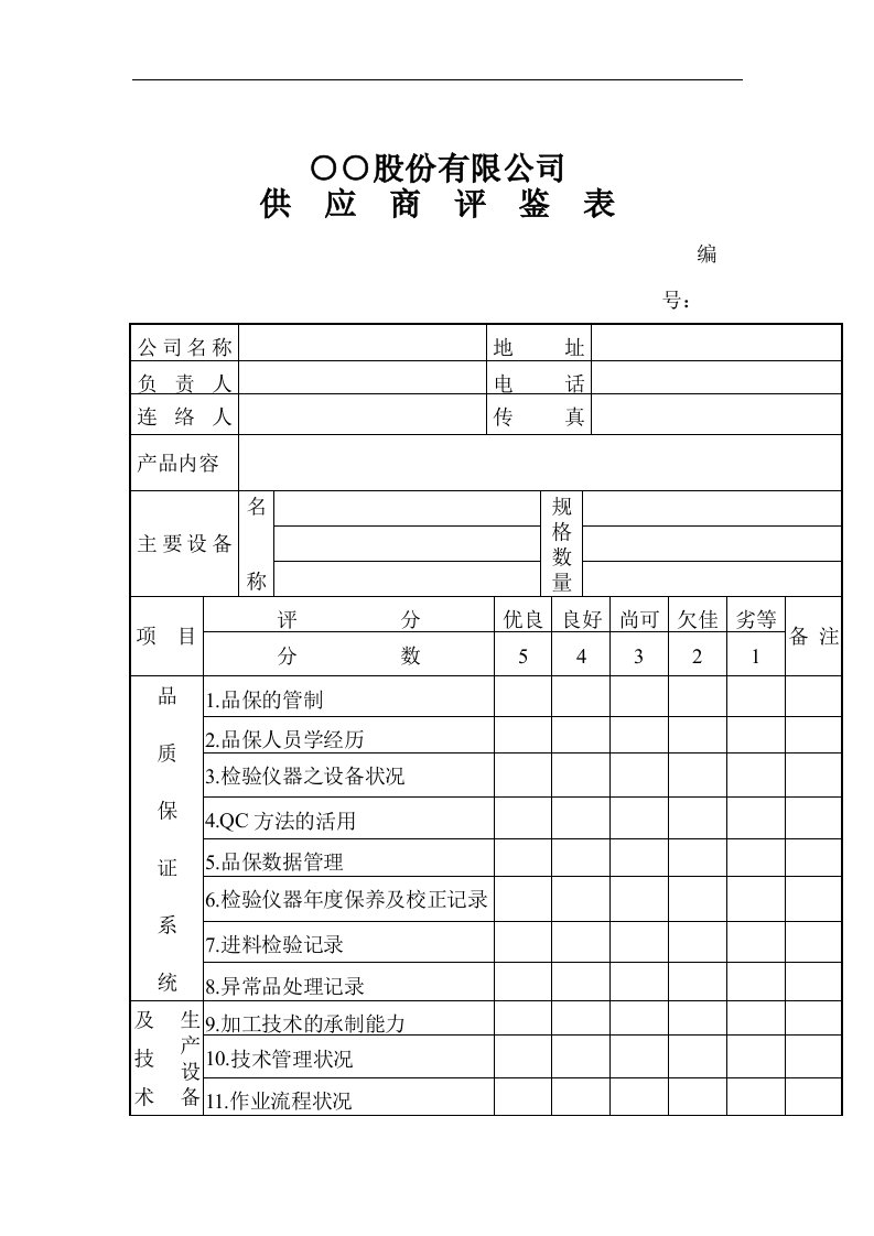 【管理精品】供应商评鉴