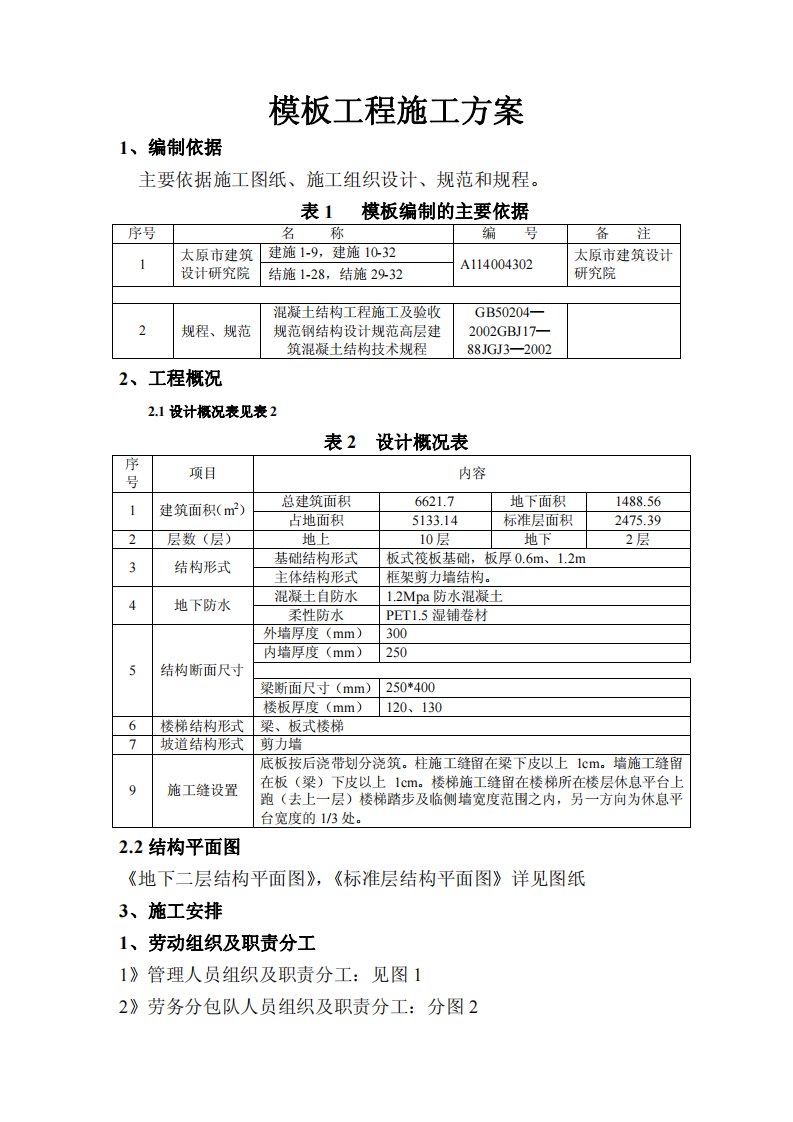 高层建筑模板工程施工方案