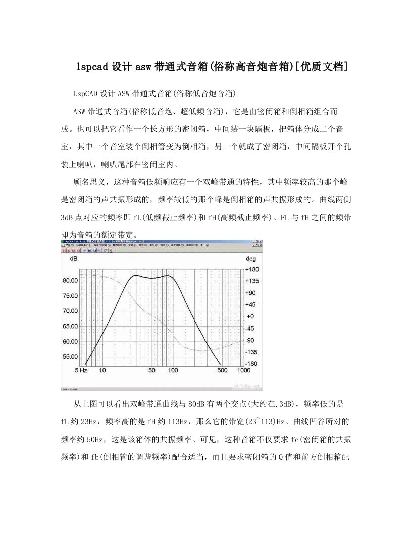 lspcad设计asw带通式音箱&#40;俗称高音炮音箱&#41;[优质文档]