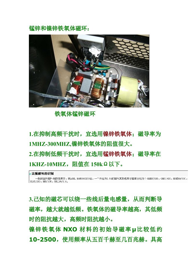 锰锌和镍锌铁氧体(图)