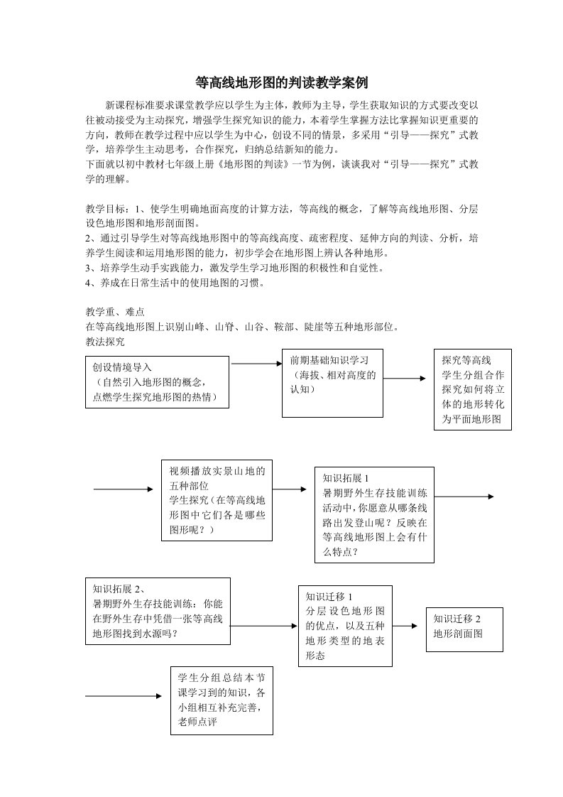 等高线地形图的判读教学案例