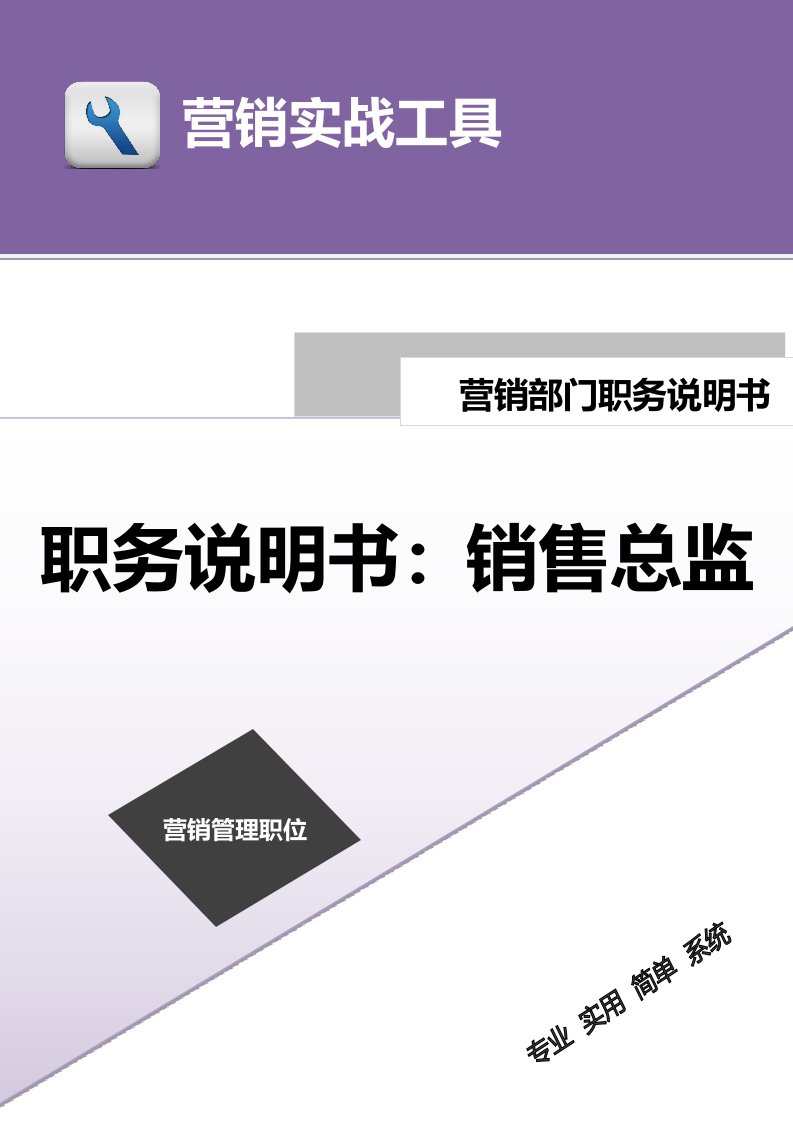 建筑资料-职务说明书——销售总监