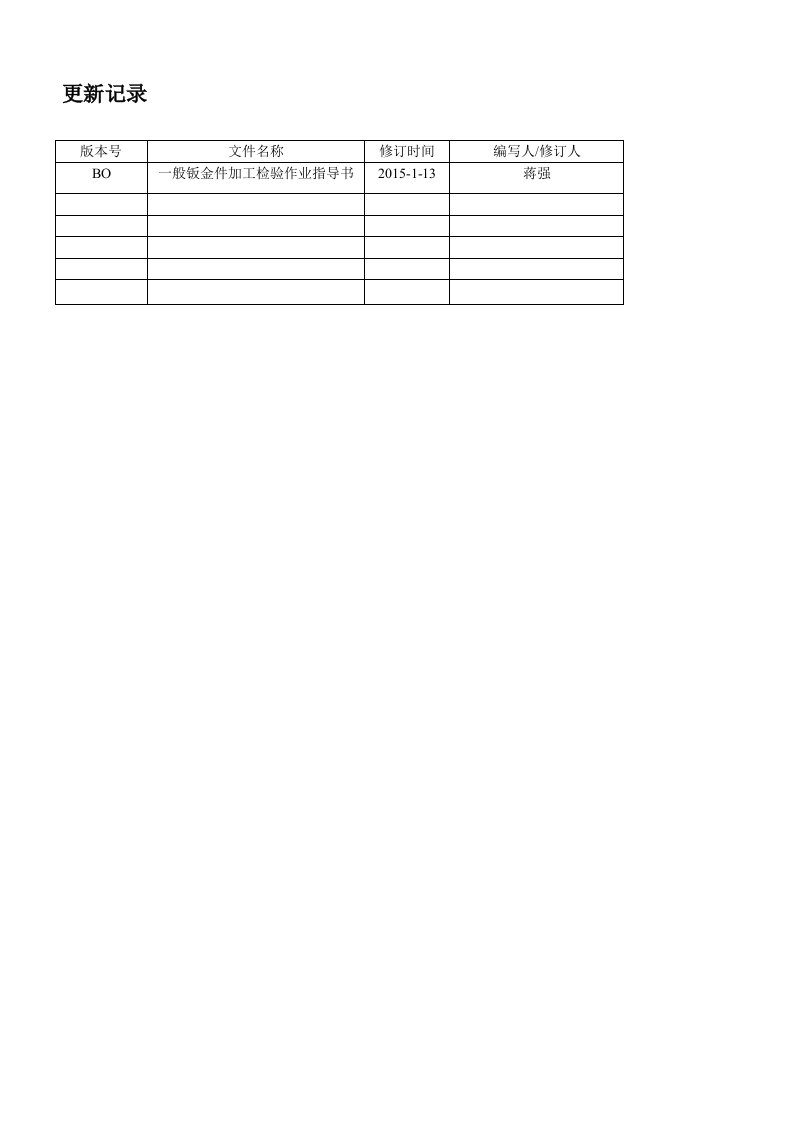 一般钣金件加工检验作业指导书