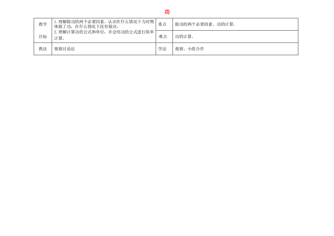 八年级物理下册-111-功导学案无答案新版新人教版