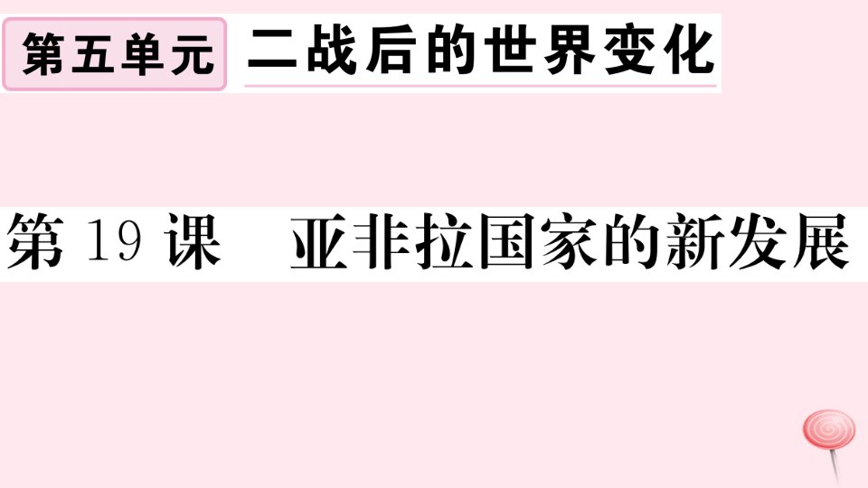 （安徽专版）九年级历史下册