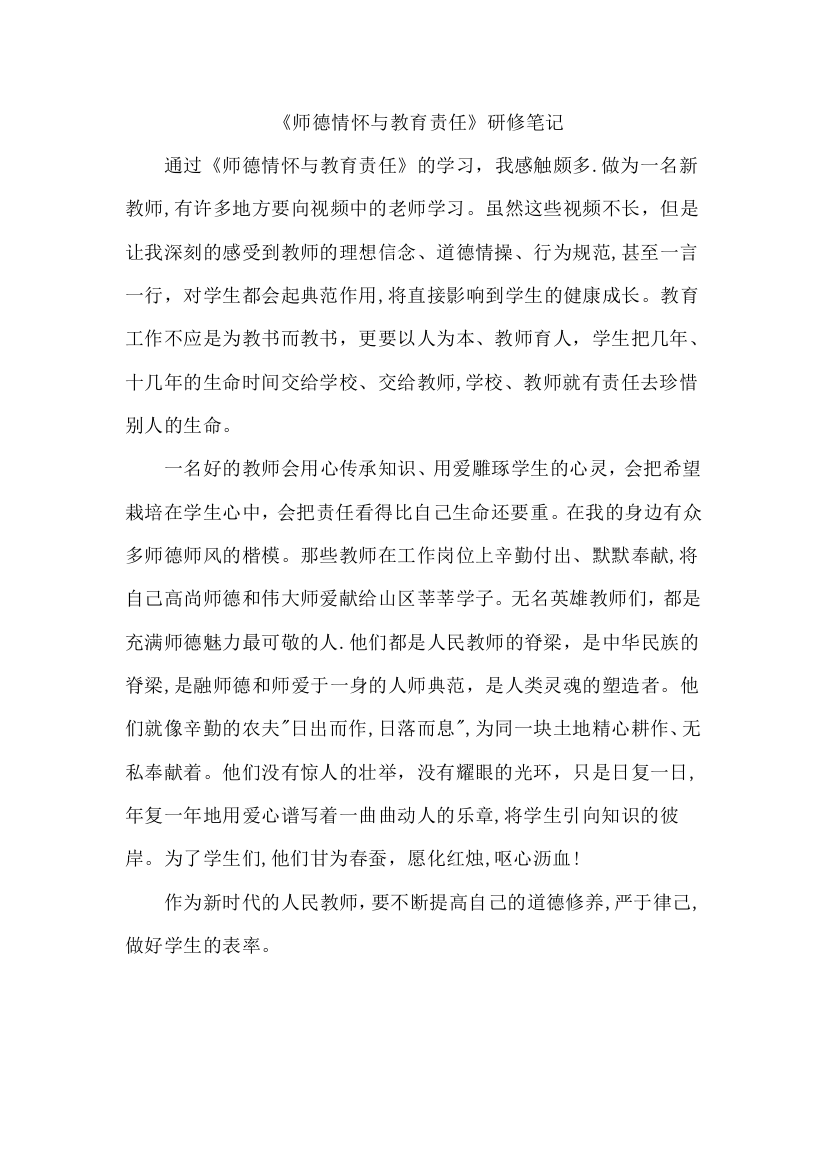 师德情怀与教育责任