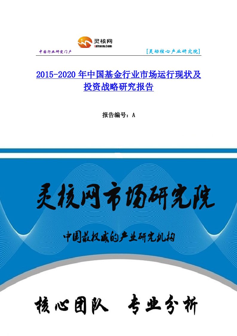 中国基金行业市场分析和发展趋势研究报告灵核网