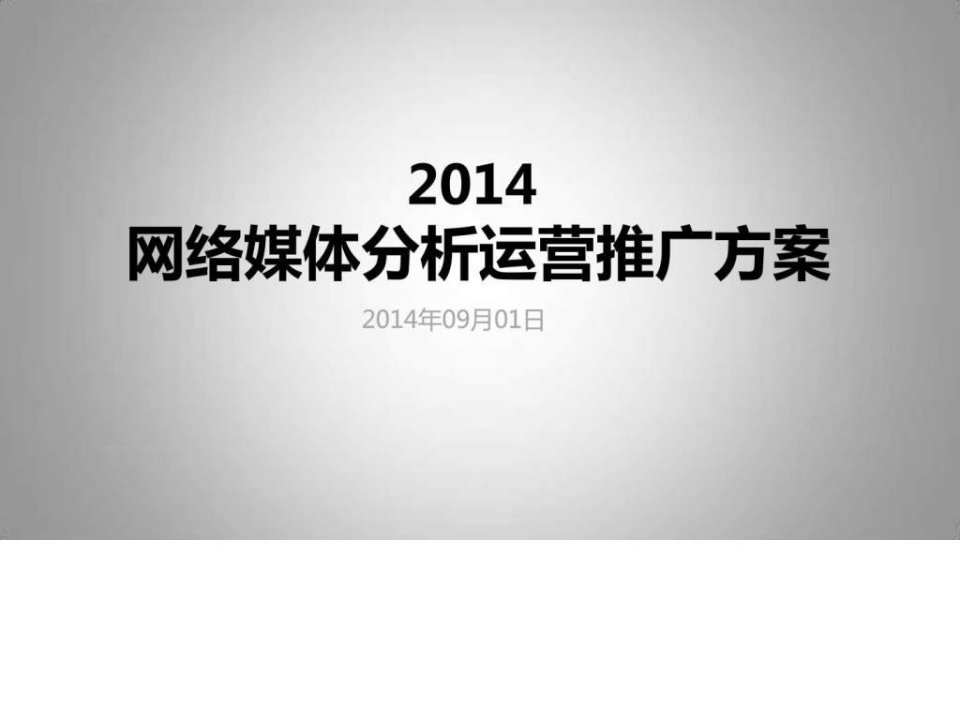 2014网络媒体分析运营推广方案