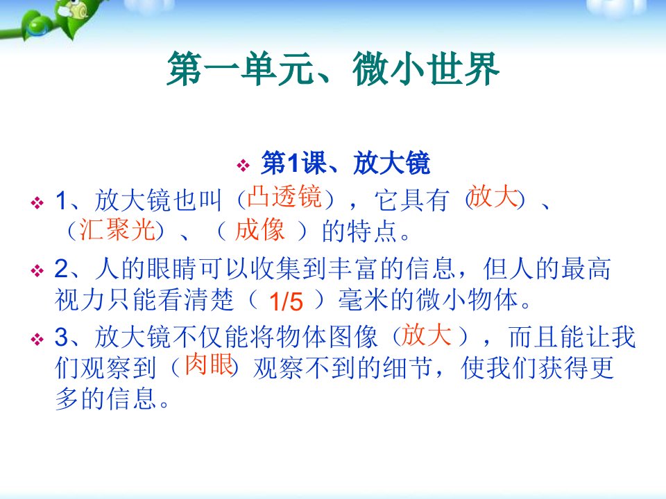 教科版六年级下册科学总复习全册课件ppt