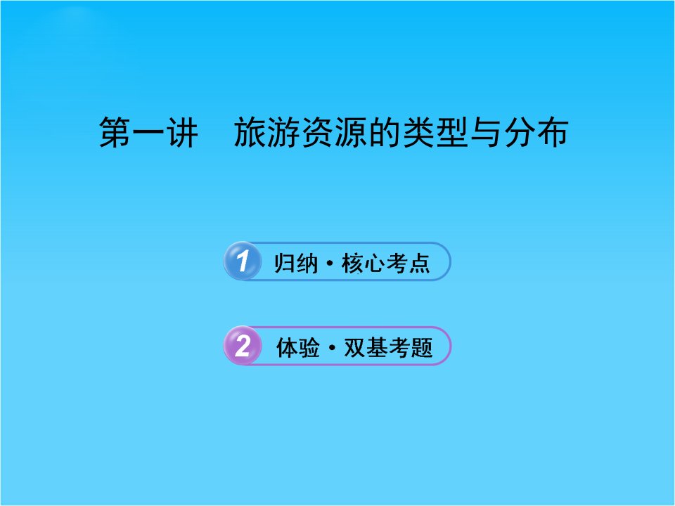 【备考】高考地理一轮-第一讲-旅游资源的类型与分布课件-中图版选修3