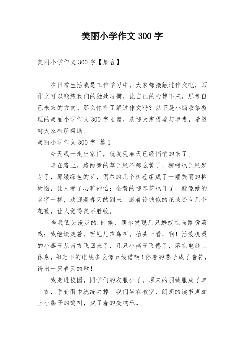 美丽小学作文300字_53