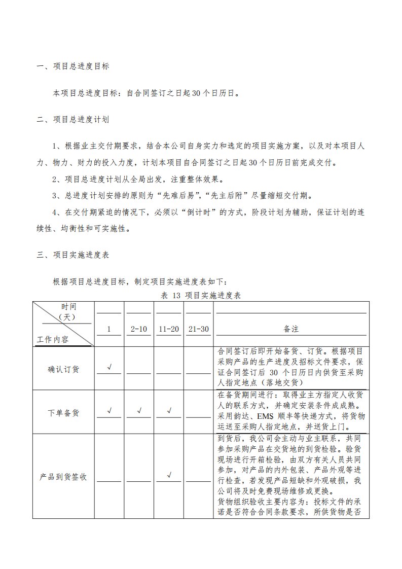 项目实施进度方案