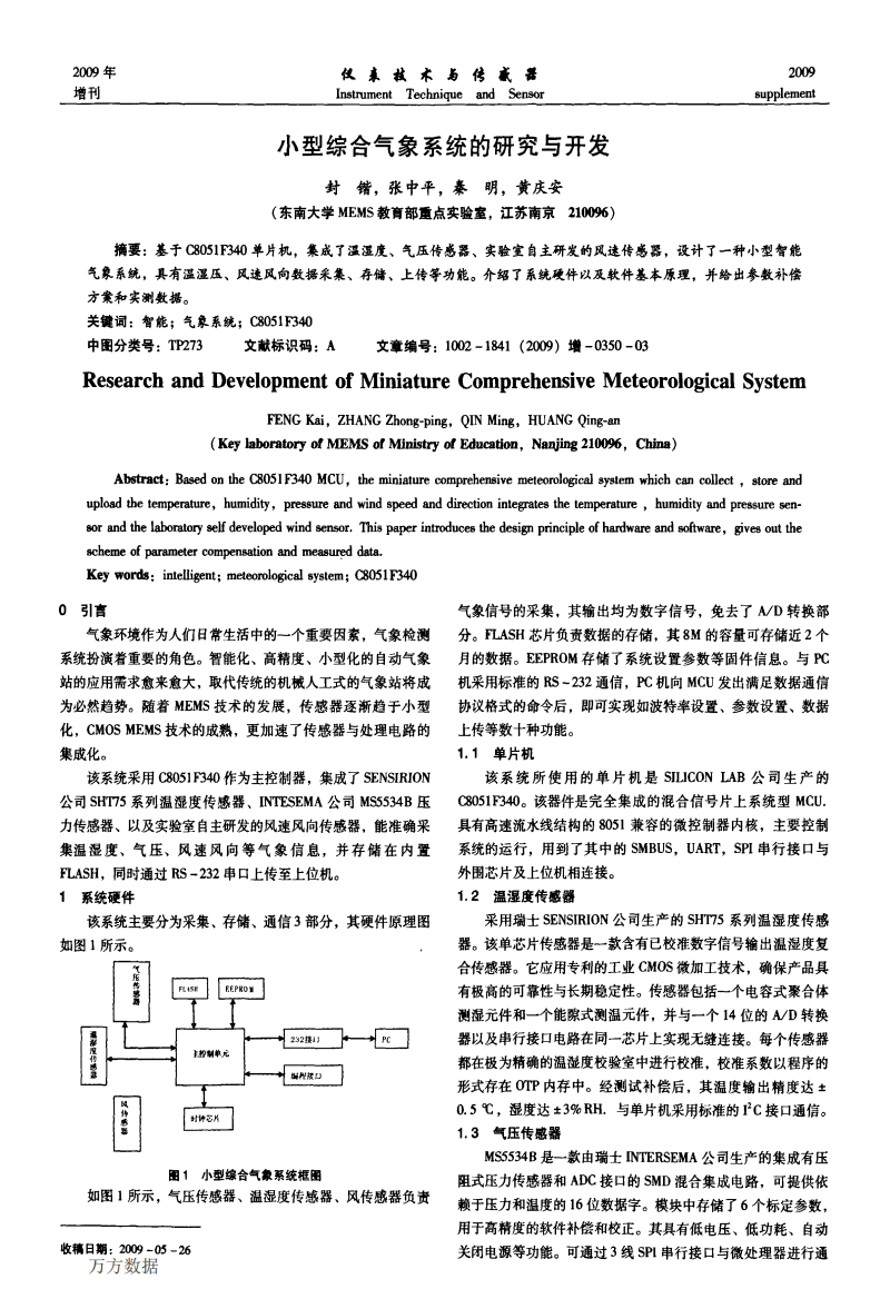 @小型综合气象系统的研究与开发