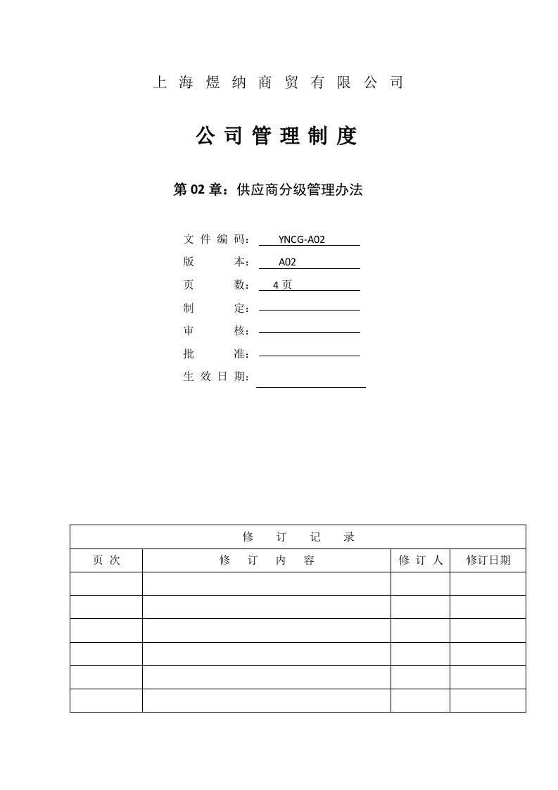 精品文档-04供应商分级的管理制度