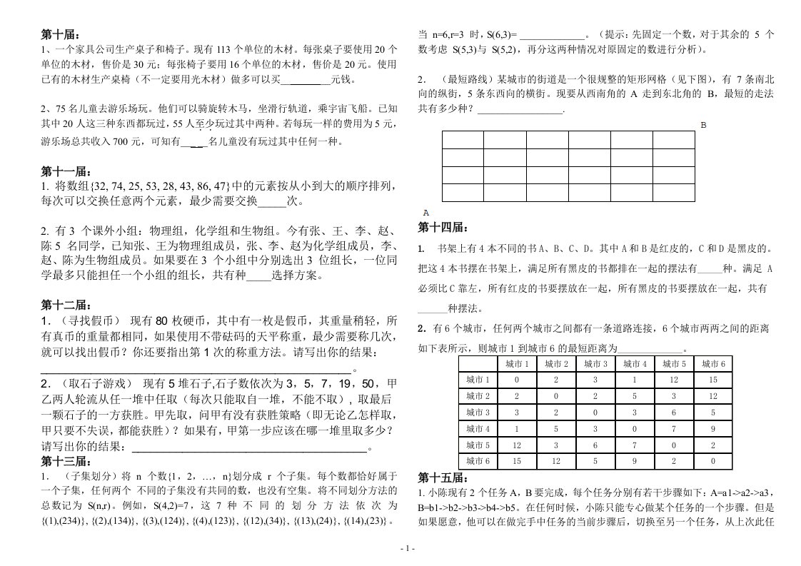 信息学奥赛(问题求解)