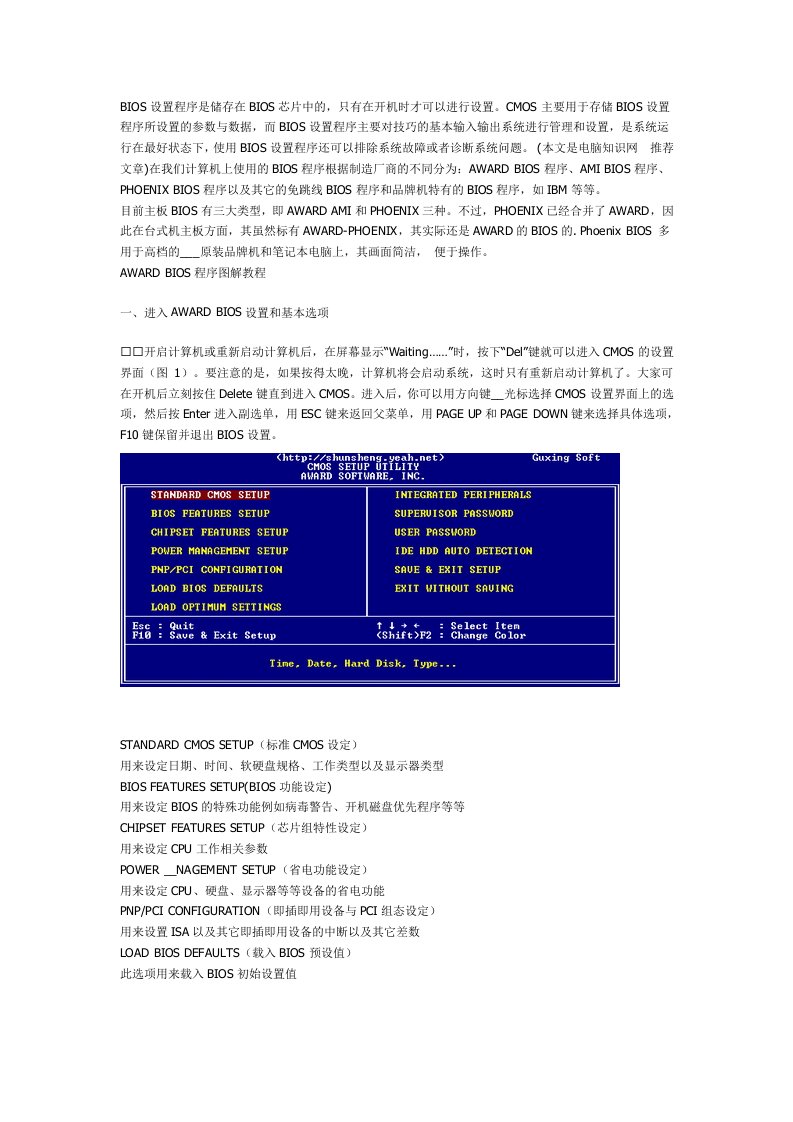 BIOS设置程序是储存在BIOS芯片中的