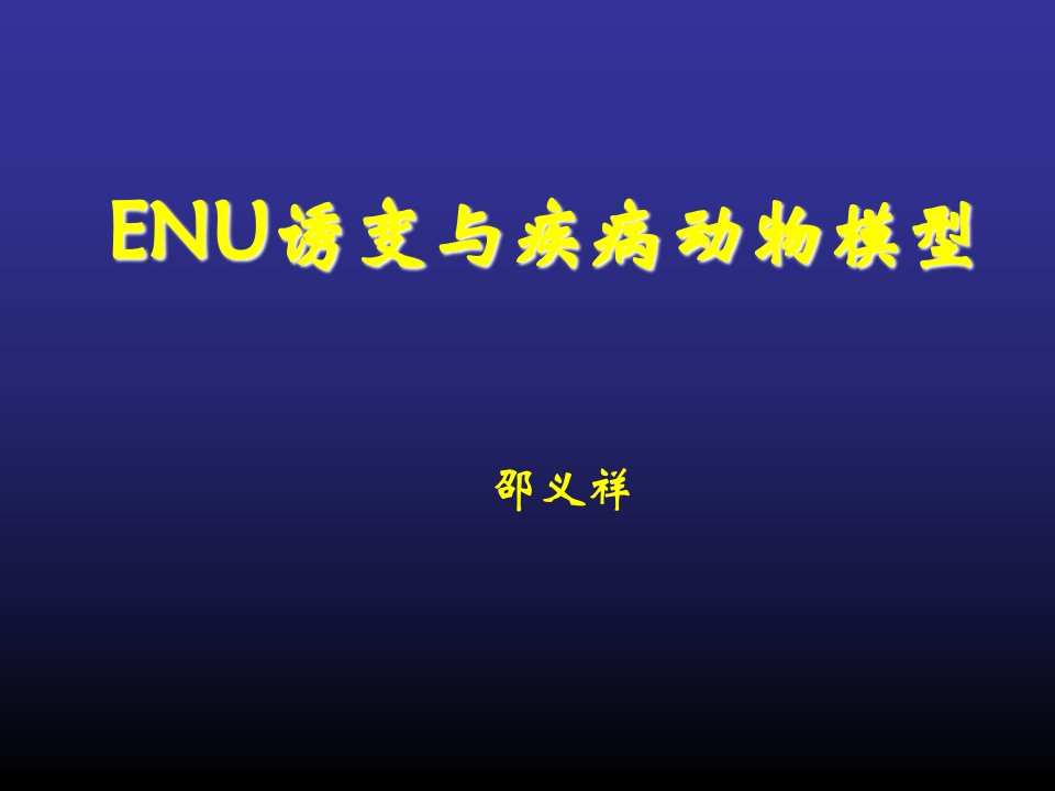 enu与疾病动物模型