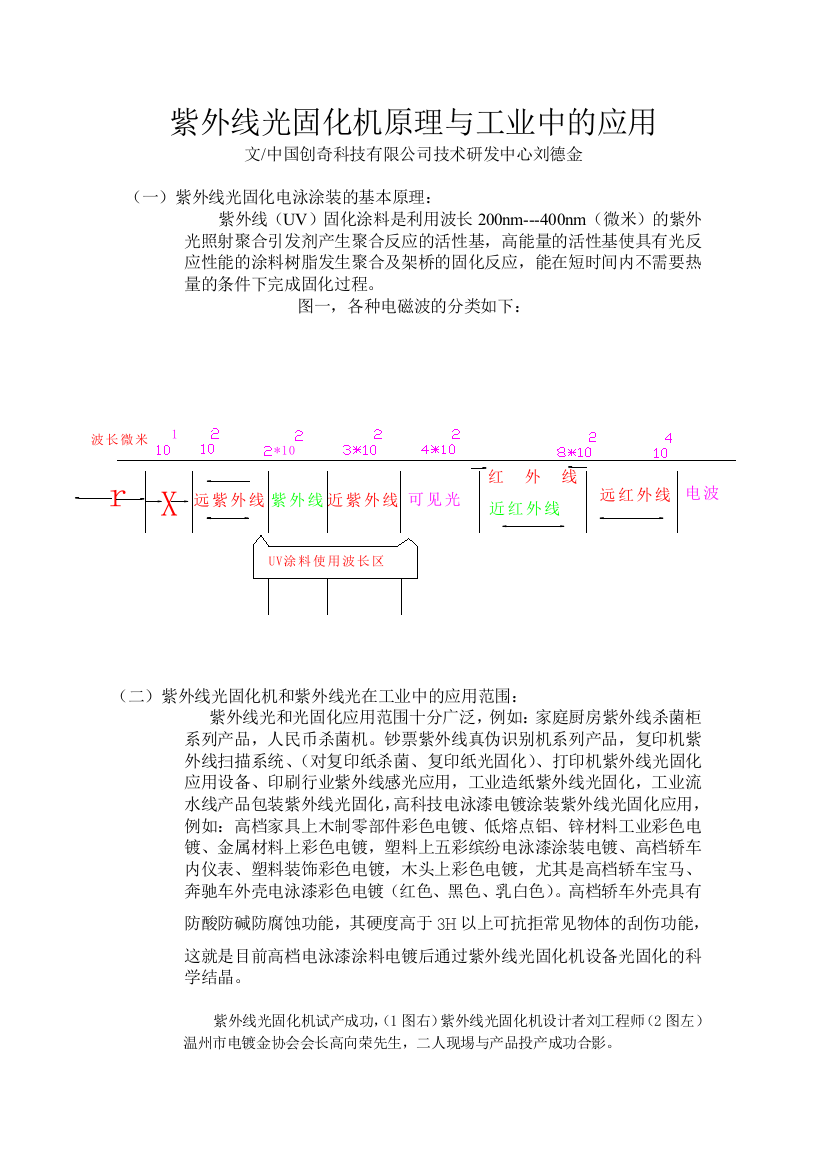 紫外线光固化机在工业中应用