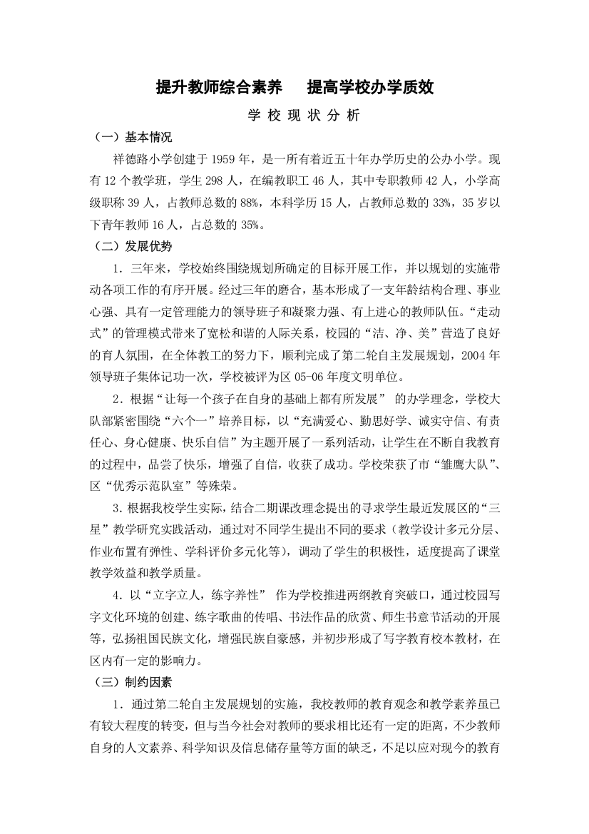 提升教师综合素养-提高学校办学质效