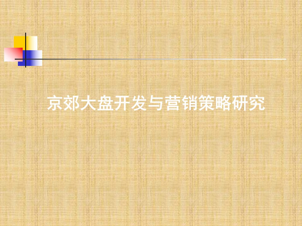 京郊大盘开发及营销策略研究28p