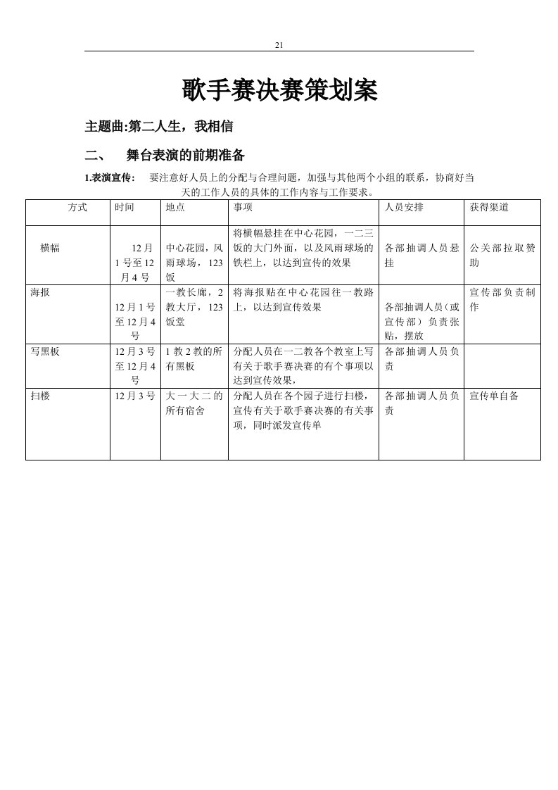 歌手赛决赛策划案