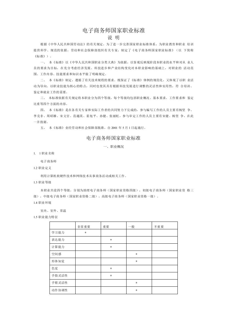 电子商务师国家职业标准