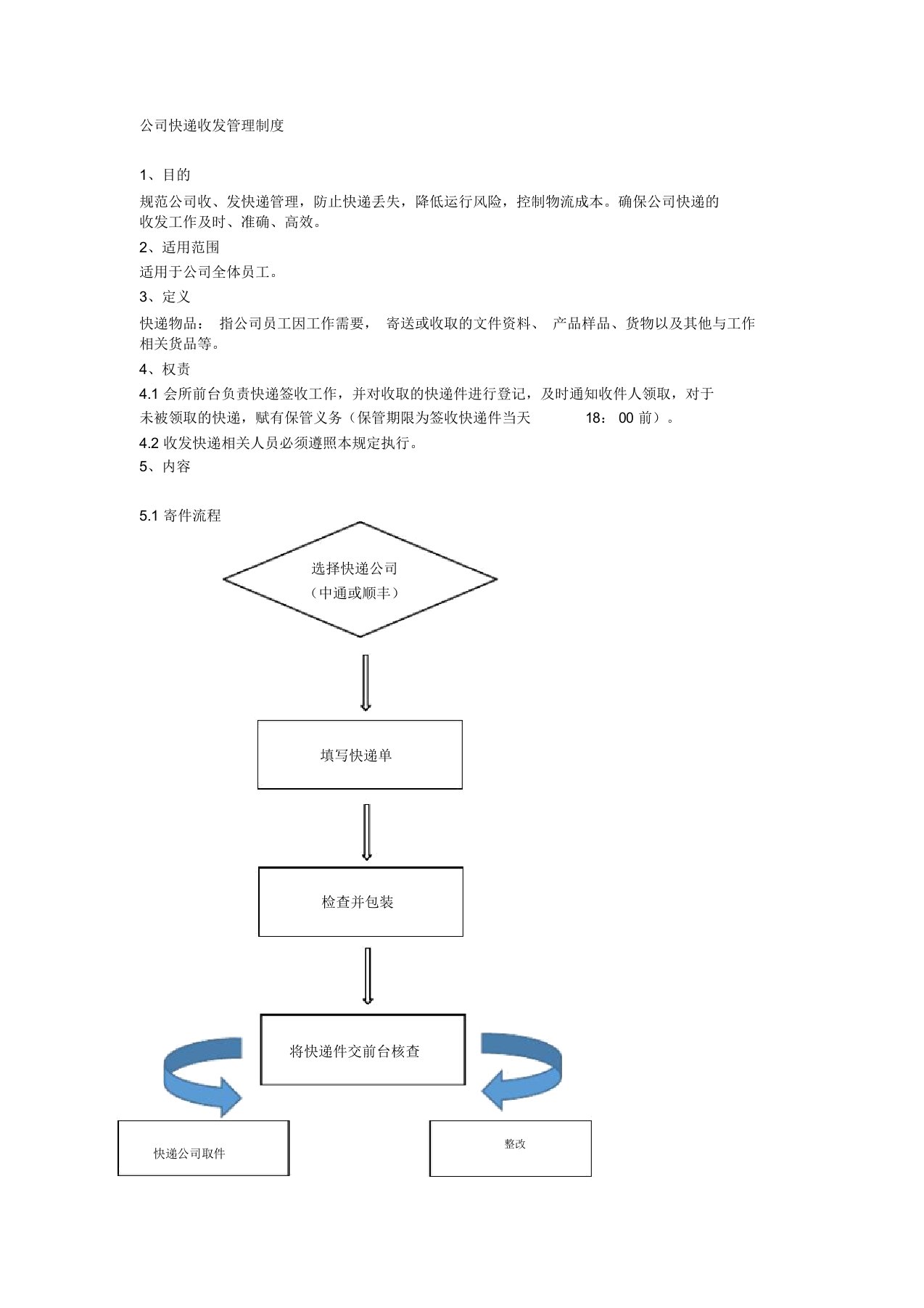 公司快递收发管理制度