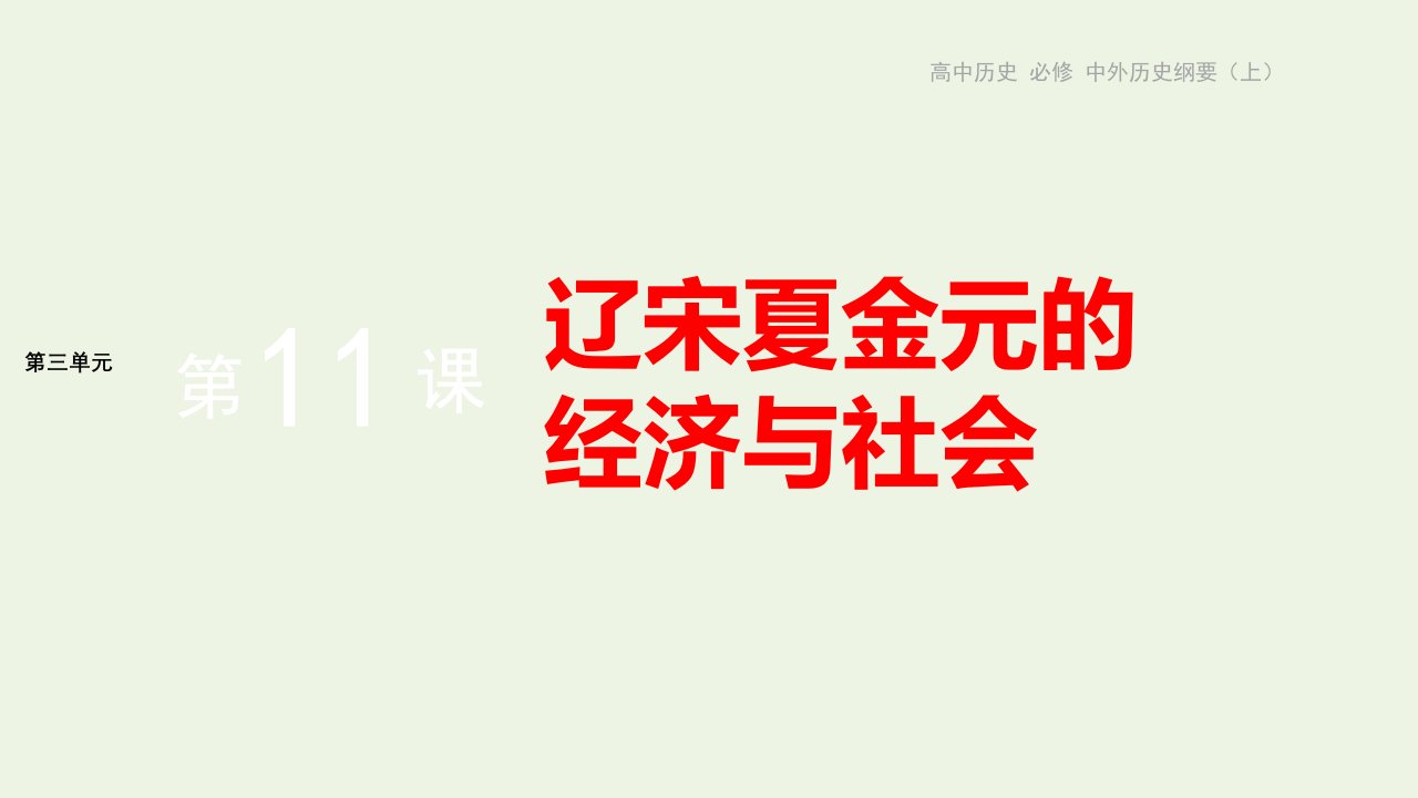 2022版新教材高中历史第三单元辽宋夏金多民族政权的并立与元朝的统一第11课辽宋夏金元的经济与社会课件部编版中外历史纲要上