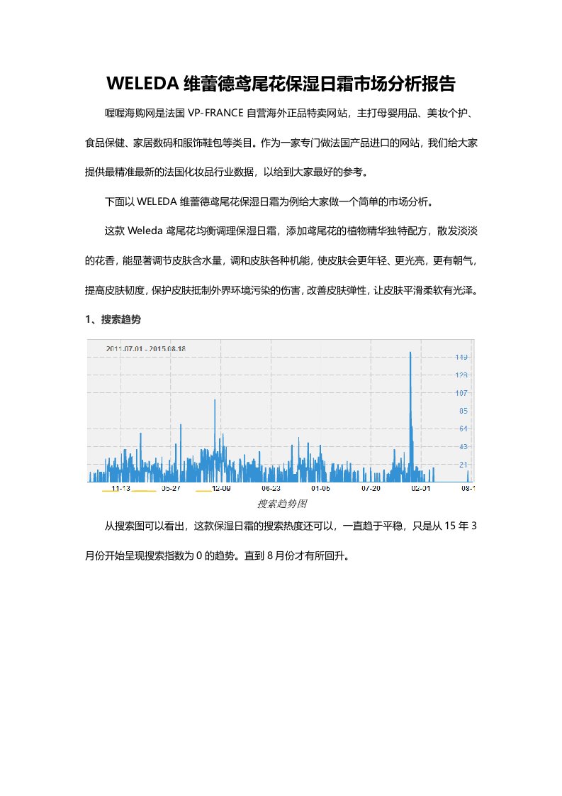 《WELEDA维蕾德鸢尾花保湿日霜市场分析报告.》.docx