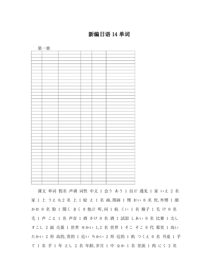 新编日语14单词