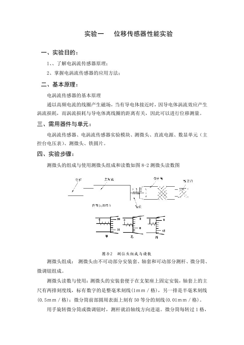 汽车传感器与测试技术实验指导书(2个实验)