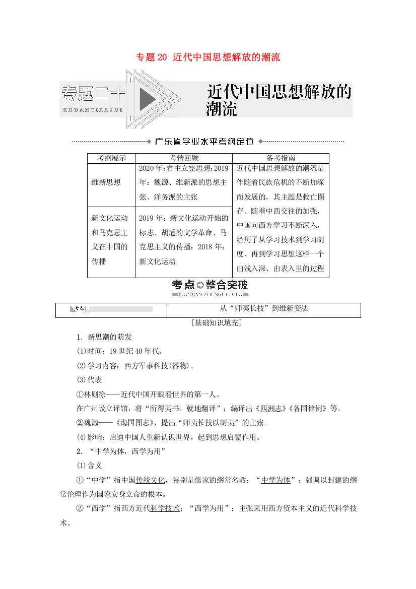 广东省2021高考历史学业水平合格考试总复习