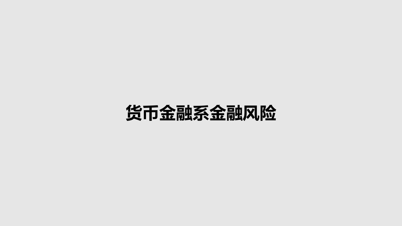 货币金融系金融风险PPT教案