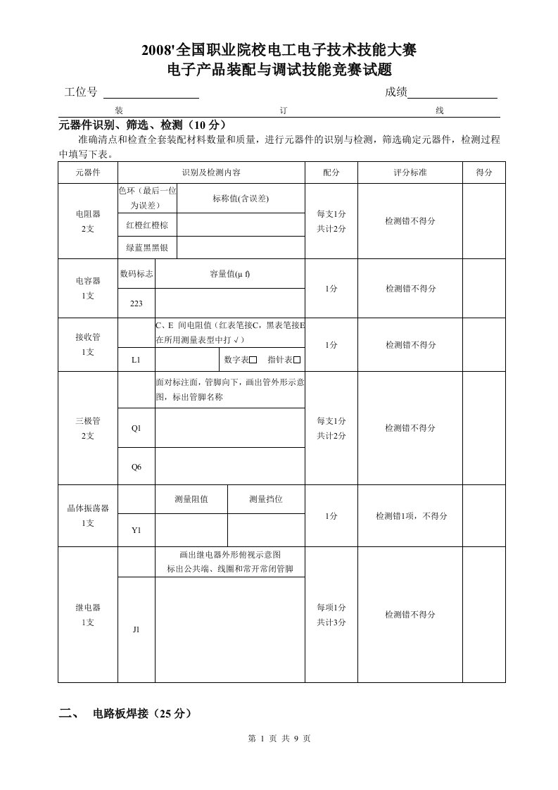 《元器件识别》word版