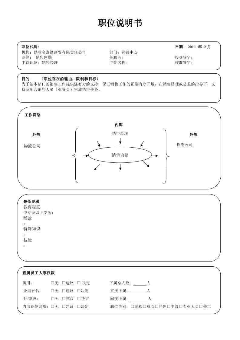 销售内勤