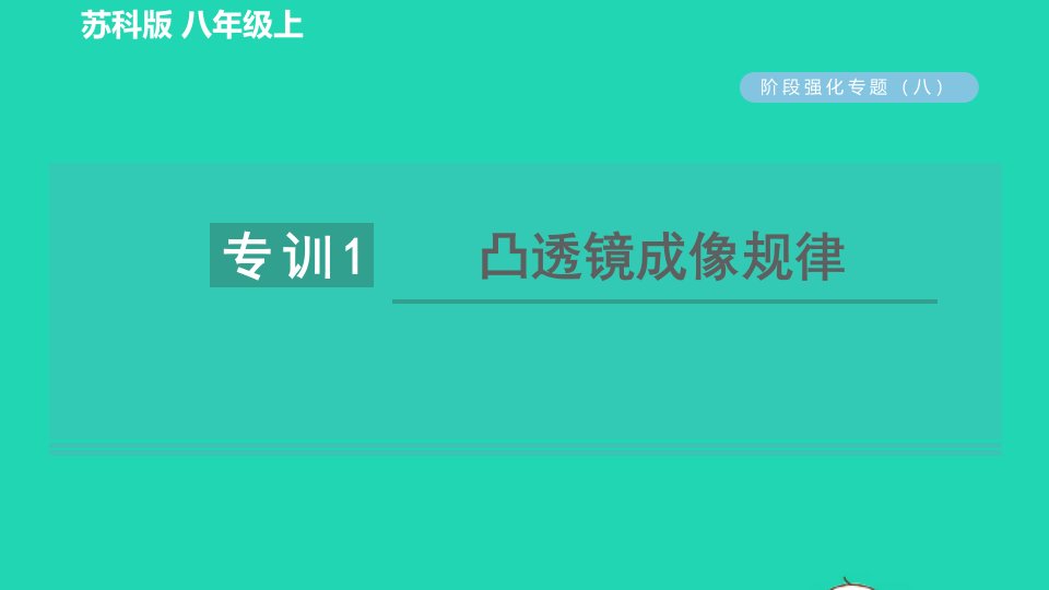 2021秋八年级物理上册第四章光的折射透镜阶段强化专题八专训1凸透镜成像规律习题课件新版苏科版