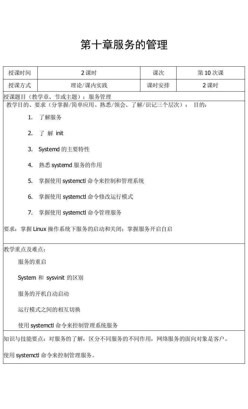 Linux教案-第十章服务的管理