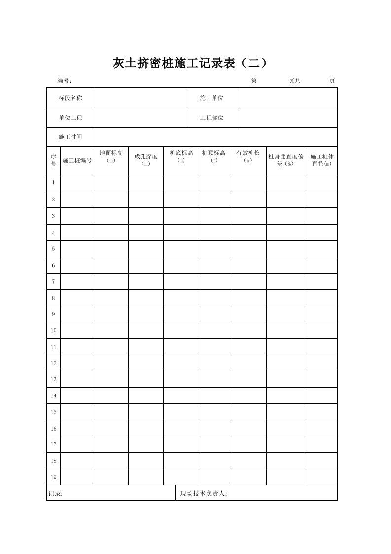 12灰土挤密桩施工记录表（二）