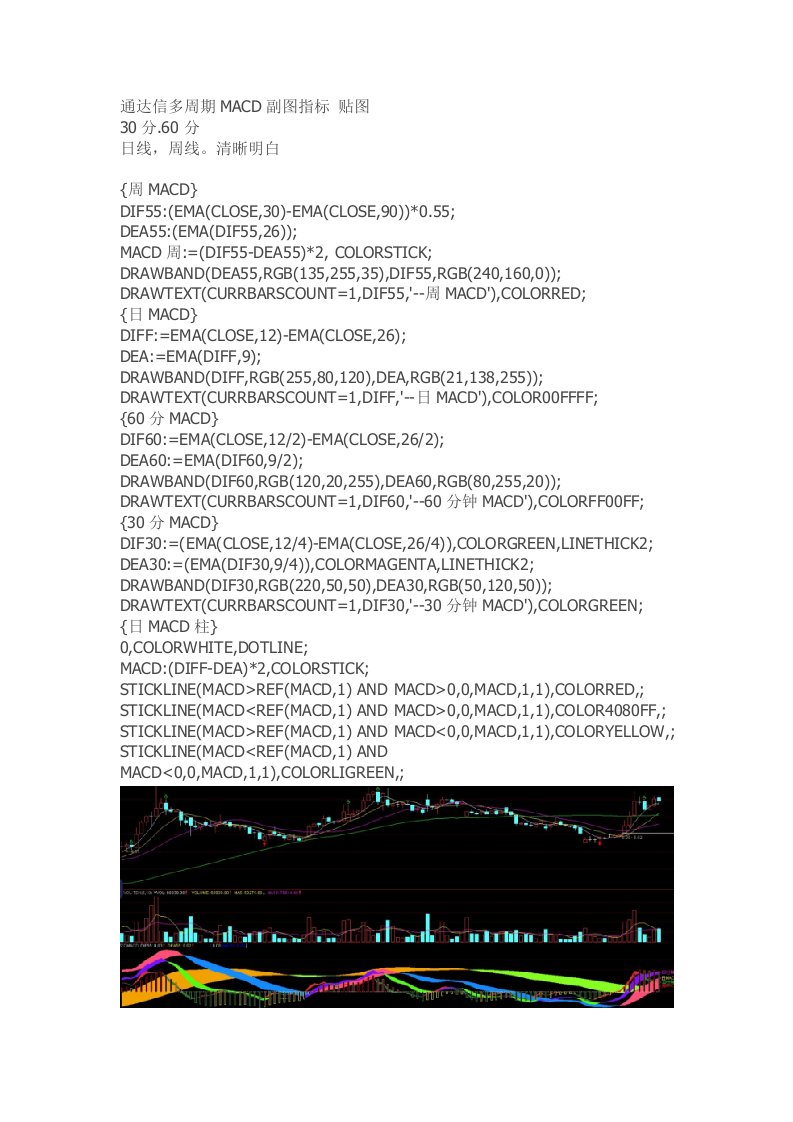 通达信指标公式源码通达信多周期MACD副图指标