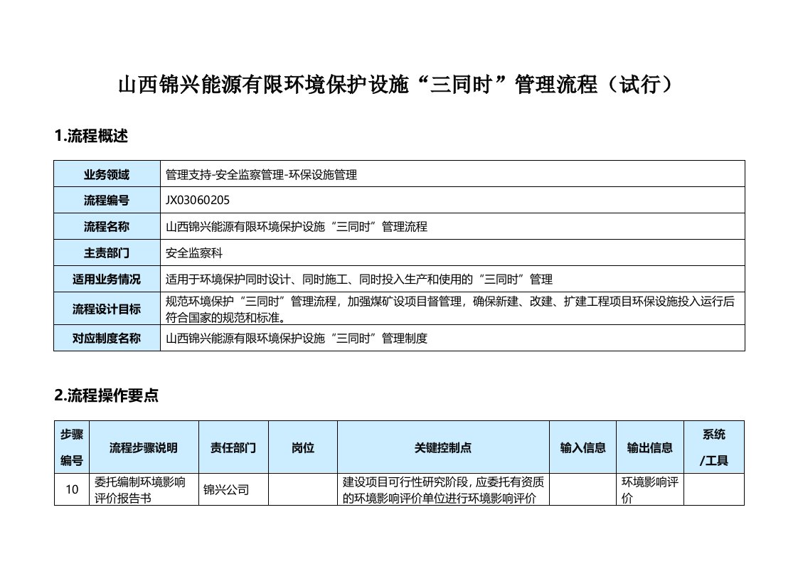 环保三同时流程